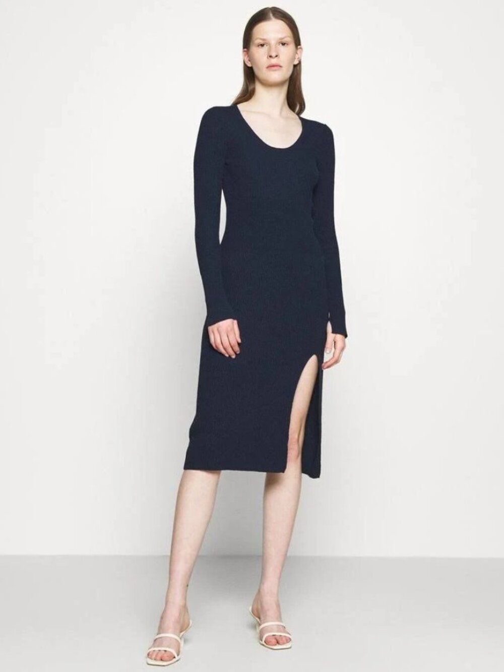 RAG & BONE Sunny ribbed cotton-blend midi dress NWT